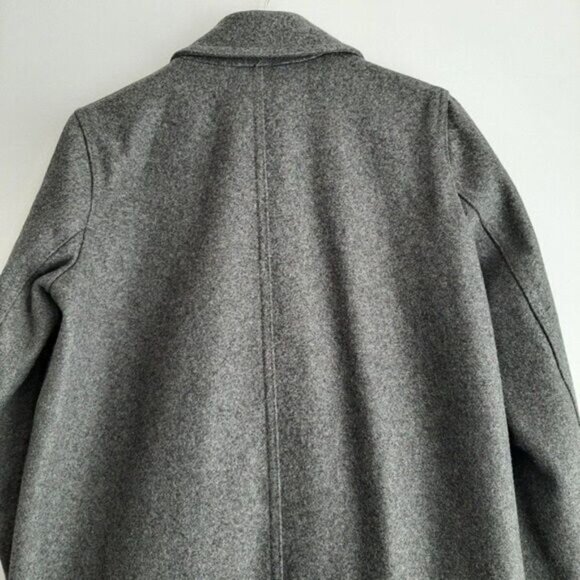 GAP Short Moto Coat Jacket Wool Blend Grey Sz M - Picture 11 of 14